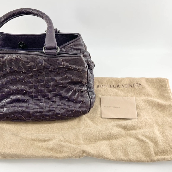 Bottega Veneta Purple Intrecciato Leather Tote - Picture 10 of 10